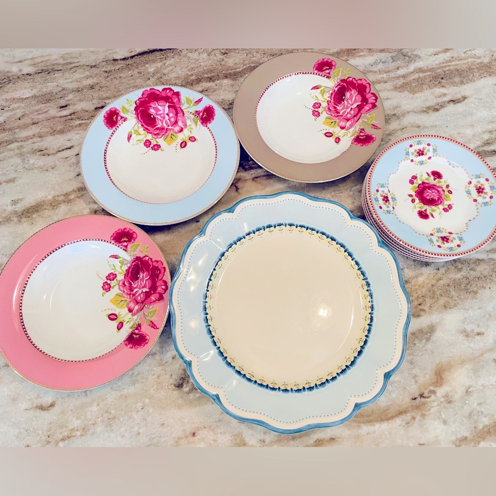 Lenox Provencal Garden Dinner Plates and PIP Studio Plates and Bowels